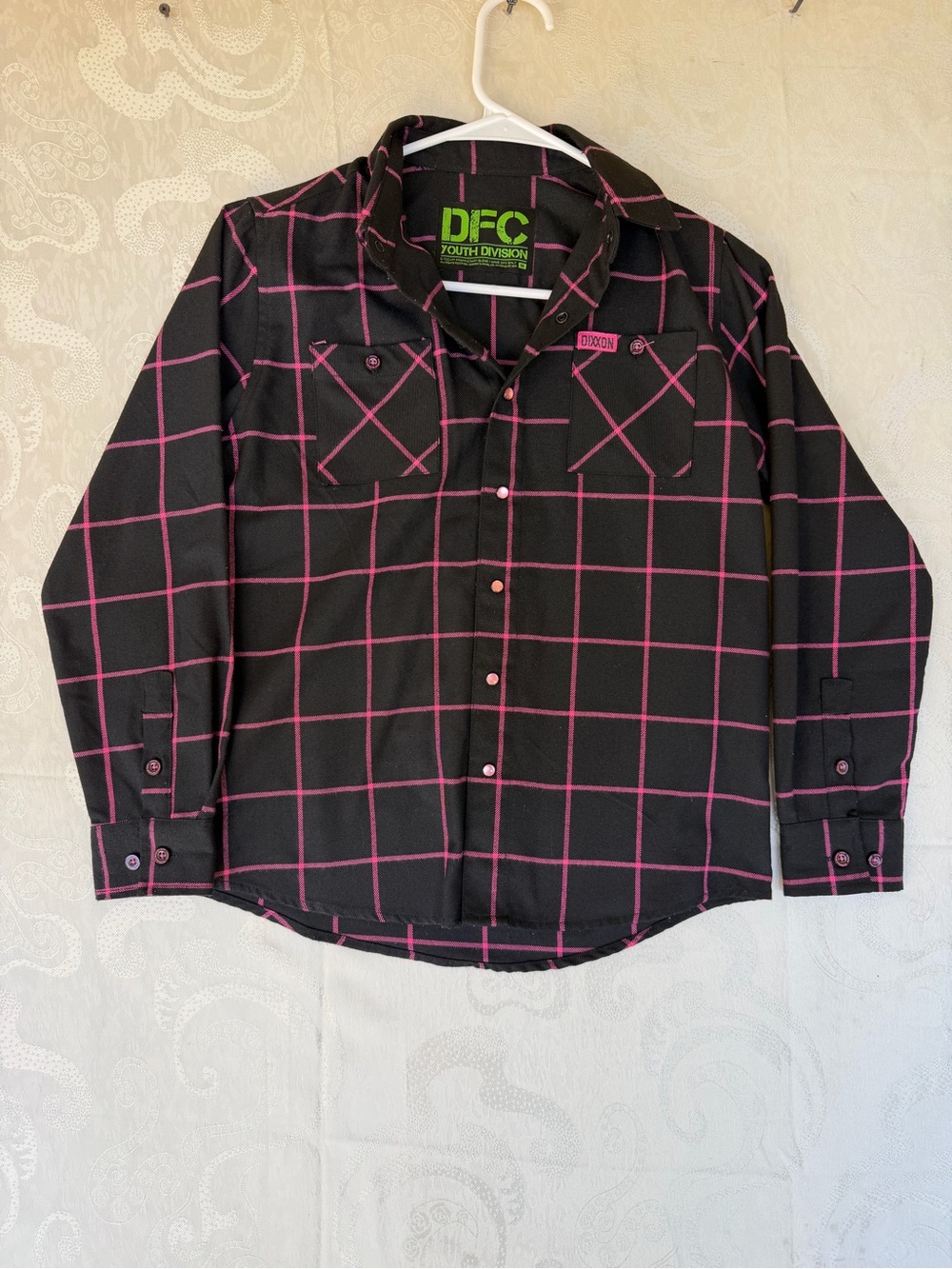 Black & Pink Check Long-Sleeve Shirt